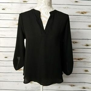 Black Vneck Style Blouse
